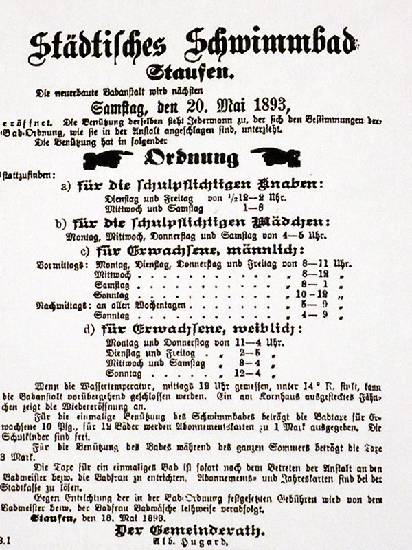 Schwimmbadordnung 1893